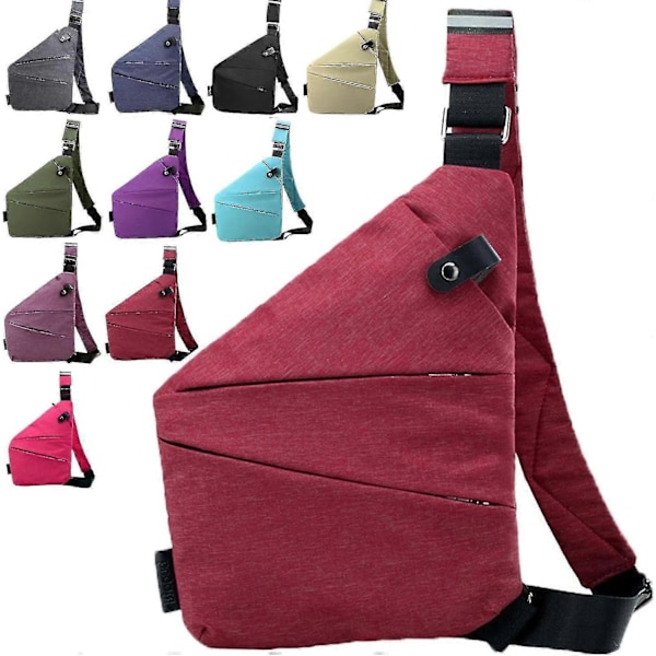 Naisten varkaudenestomatk laukku, varkaudenestolaukku, naisten varkaudenestolähettilaukku, varkaudenestomatk laukku - Xin Red Left Shoulder