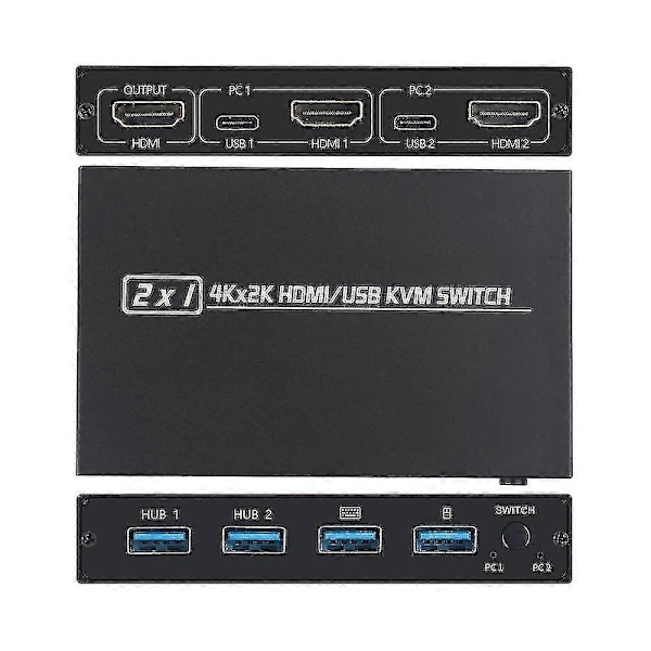 Portar Hdmi USB Kvm 4k switch splitter för delad skärm, tangentbord och mus adaptiv-Xin
