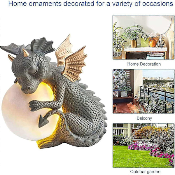 Drage|statue|have|figur|solcelle|drevet|led|li-xindaren