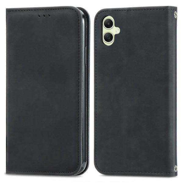 Yhteensopiva Retro-tyylinen Magneettinen Nahkainen Puhelinkotelo - xindaren Black Compatible with Samsung Galaxy A06