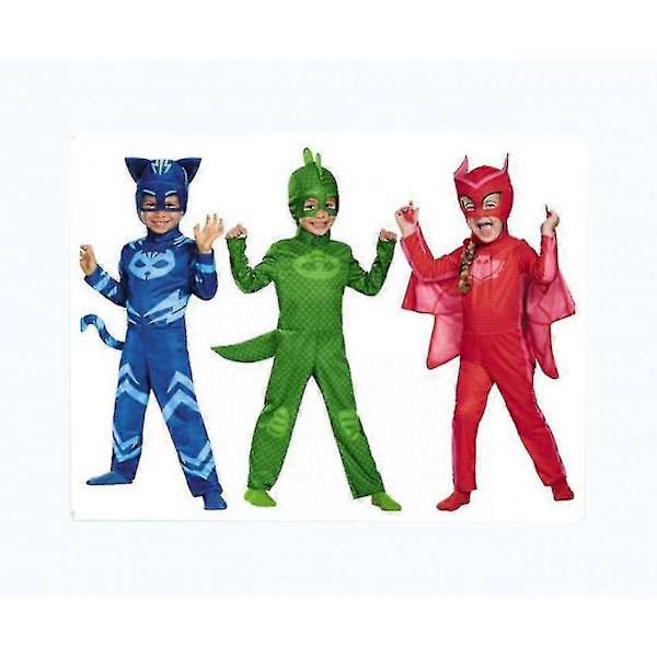Børne kostume til rollespil - ugle, katte dreng eller gekko forklædning E-Xin Green L(130-140CM)