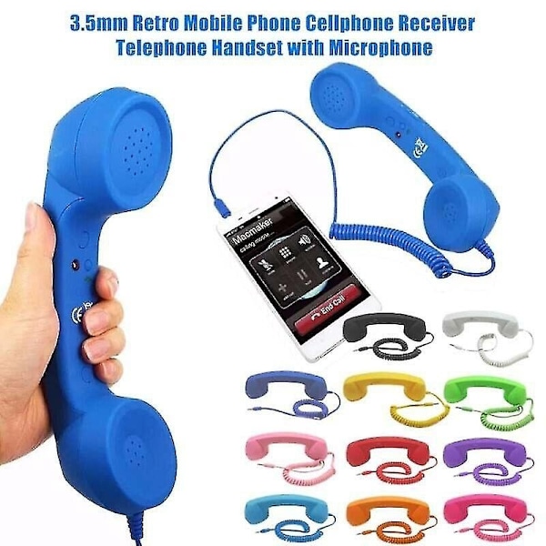 3,5 mm Universal Retro Telefonlurs Hörlurar Mikrofon för Mobiltelefoner - Xin White