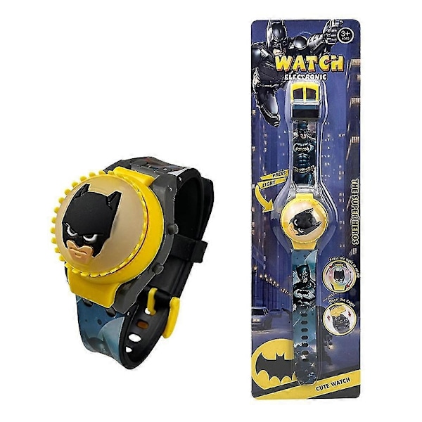 Barnklocka Blinkande Ljus Digitala Klockor Snurrande Topp Flip Cover Armbandsur Gåvor-xindaren Batman