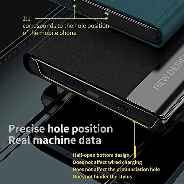 Kompatibel med Samsung Galaxy A56 5G Cover Antidrop Læder Telefon Cover med Stativ - Sky Blue-xindaren Black