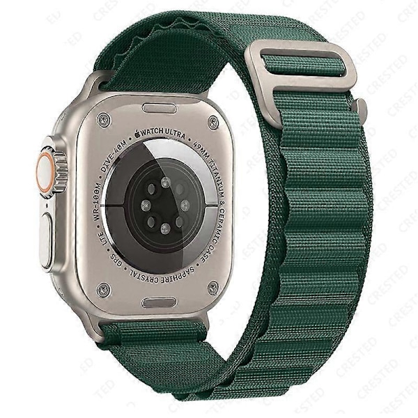 Hihna Alpine Loop Nylon -rannekorulle correa iwatch Series Ultra 8 SE 7 6 3 5 Yhteensopiva Apple Watch -hihna-Xin Dark green 38mm 40mm 41mm