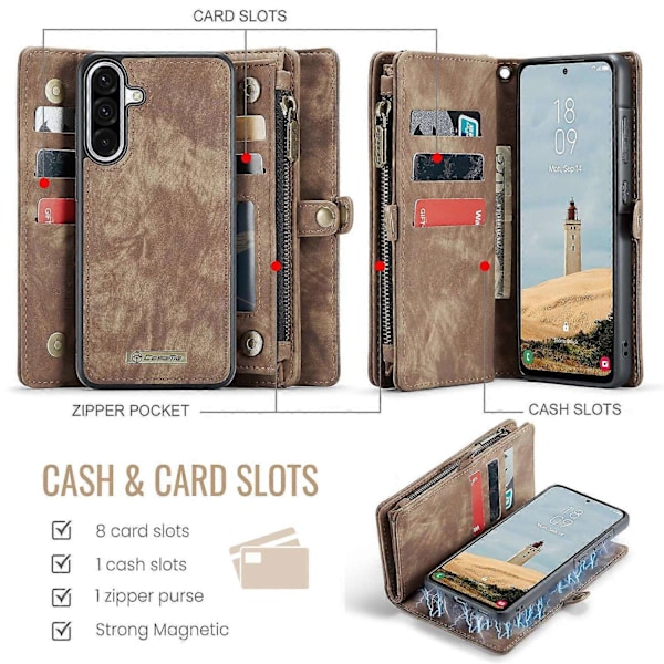 Kompatibel med CaseMe 008 Avtagbart Multifunktionellt Läder Telefonfodral-xindaren Compatible with Samsung Galaxy A36
