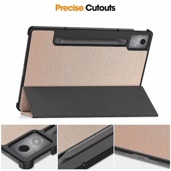 Skyddsfodral för Lenovo Idea Tab Pro, Fallsäkert Läderställ Tablet Fodral - Roséguld-Xin Rose Gold