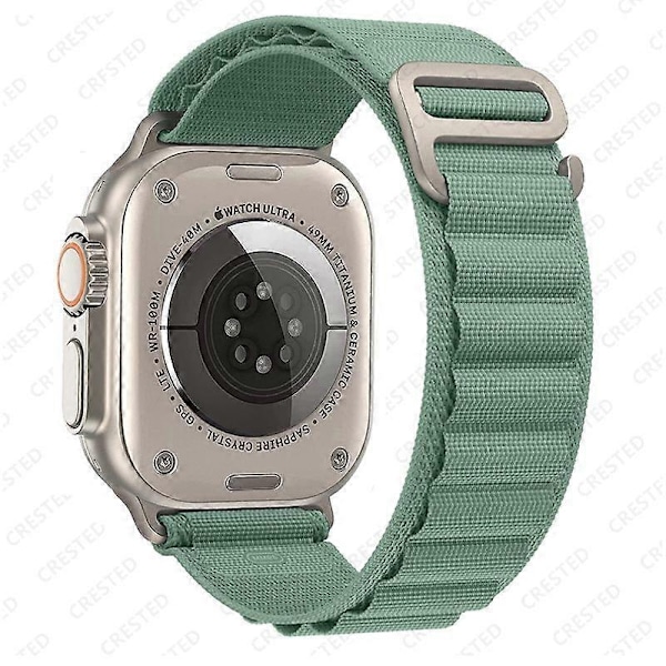 Rem til Alpine Loop Nylon Armbånd correa iwatch Series Ultra 8 SE 7 6 3 5 Kompatibel Apple Watch Rem-Xin light green 38mm 40mm 41mm