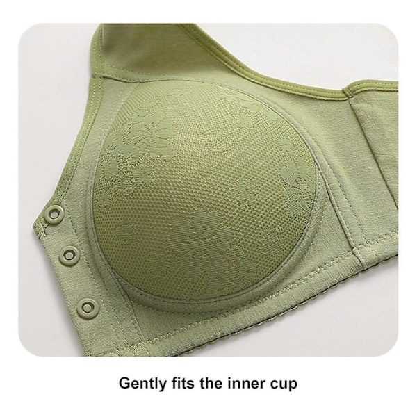 Frontluknings-blonde-bh til modne kvinder - uden bøjle, støttende-Xin green 48 inches