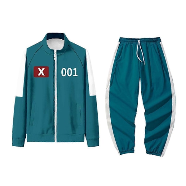 Squid Game -asu, Squid Game -urheiluvaatteet, korealainen kansanpeli -asusetin faneille, cosplayhin ja teematapahtumiin, 456 aikuisten Squid Game -asu - Xin A XL