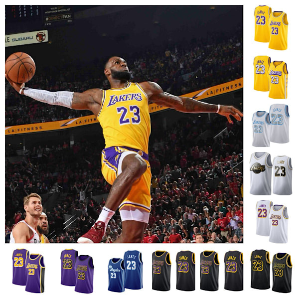 Kobe Bryant No. 24 Jersey Svart och Guld Broderad Väst NBA Jersey Set-Xin L