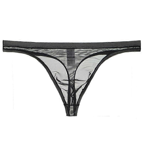 Miesten stringit, verkkokangas, mukavat, hikeä imevät, ohuet alusvaatteet, seksikäs T-paita-xindaren Black XXXL