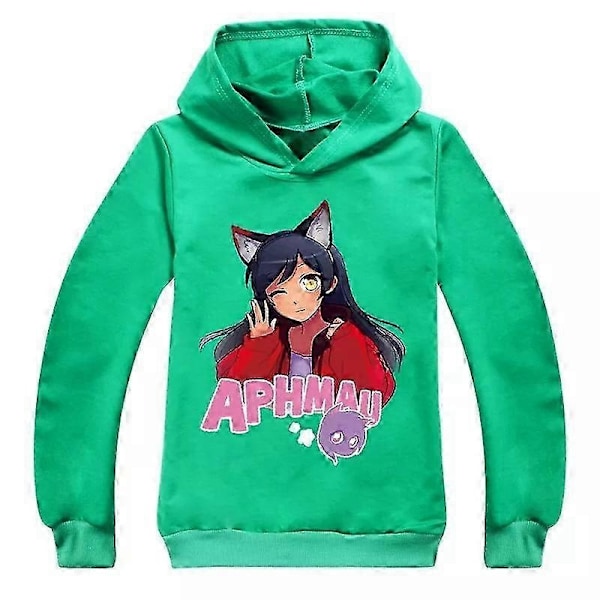 Ny Pojkar Flickor Casual Långärmad Hoodie Aphmau Barn Huvtröja Tröjor Toppar Present-Xin Green 9-10Years
