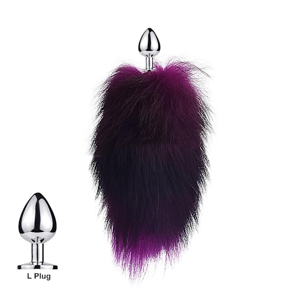 Svansplugg Rävsvans Katt Små Rekvisita Äkta Hår Liten Svans Avtagbar Hundleksak Sp-Xin Purple L