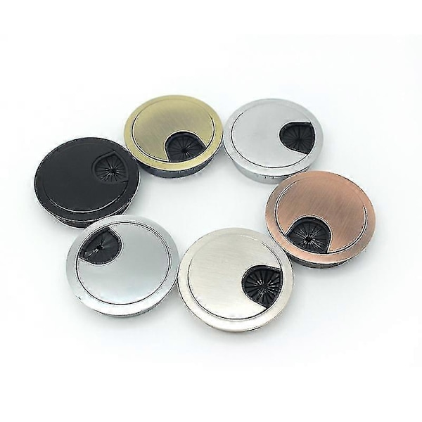 Skrivbords Kabelhålsskydd - Datororganisator Grommet för Skrivbords Kabelhantering - Xin Pearl Chrome 53mm