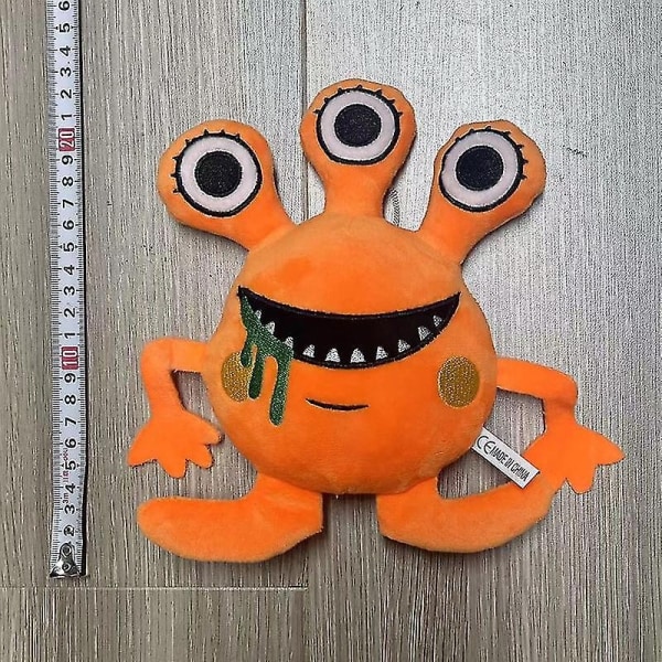 DB Den nya trädgården i Banban plysch Banban trädgårdsspel runt plyschdocka leksak docka-Xin Orange Three Eyed Monster