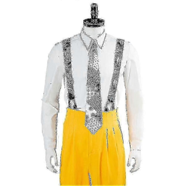 Movietv The Mask Jim Carrey Cosplay Kostumesæt Unisex Voksen Guldragt Uniform Outfits Halloween-xindaren tuxedo L
