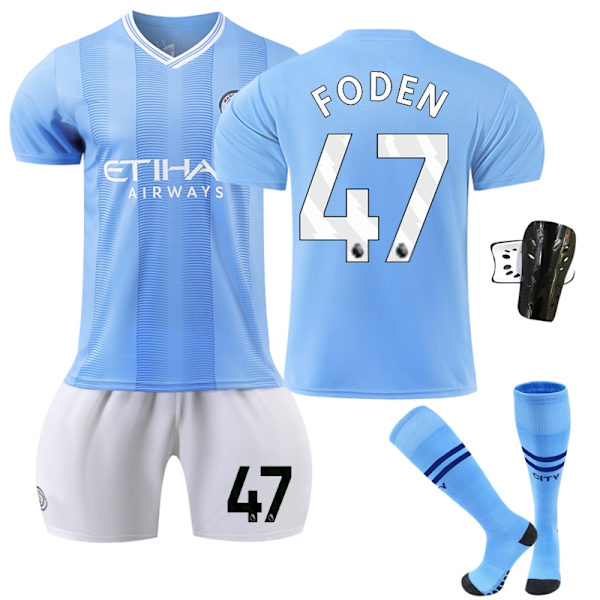 23-24 Manchester City Hjemmefodboldtrøje 47 Foden-Xin Kids 16(90-100CM)