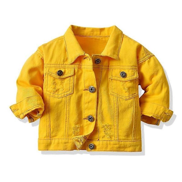 Personalisert Denimjakke i Rips for Små og Mellomstore Barn - Xin YELLOW 90cm