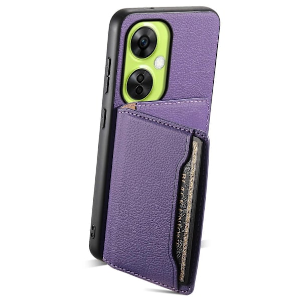 Kompatibel med OnePlus Nord CE 3 Lite 5G / Nord N30 5G Fodral PU Läder+PC+TPU Korthållare Telefonskal-xindaren Purple