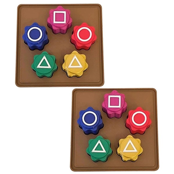 Koreansk Traditionellt Spel 5-delad Gonggi Jack Sten Set med Rund Ask - Xin B,2pcs