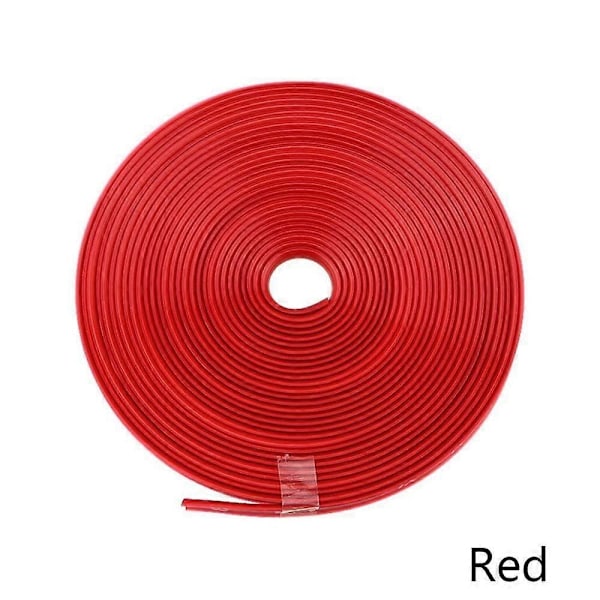 8M/Rulle Bilhjul Nav Däck Skyddsring Anti-kollisionsremsa Gummi Formning Trim Däckskydd Linje-xindaren red