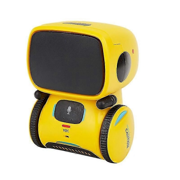 Robotleke for barn, interaktiv smart snakkende robot med stemmestyrt berøringssensor, talegjenkjenning, bursdagsgaver - Xin Yellow