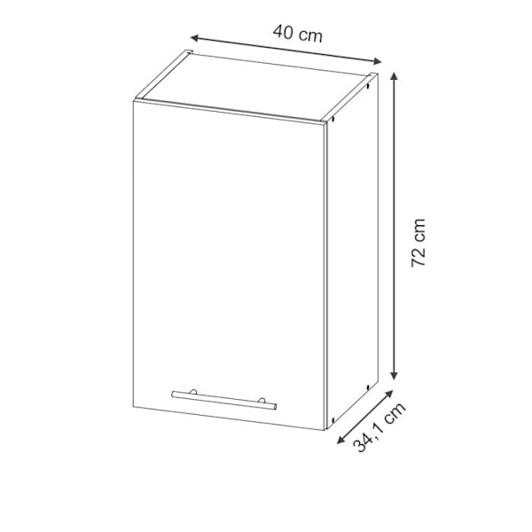 Fame-Line köksvägg, 40cm, Ekpanel, Guldstyrka ek, Vicco Ekpanel, gyllene styrka ek