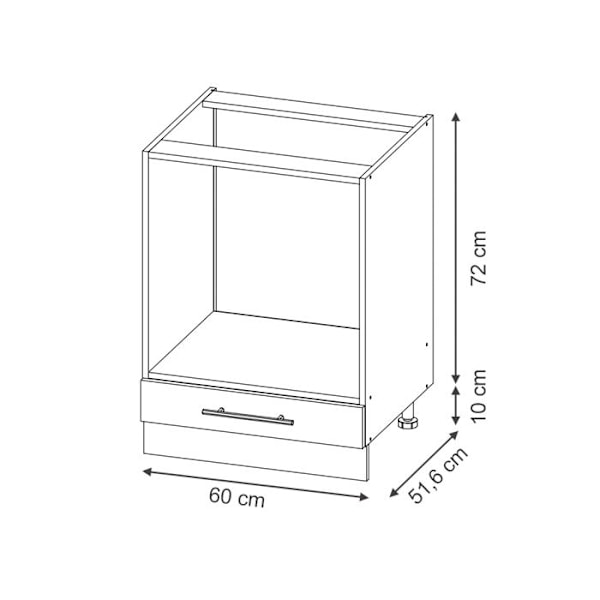 Furnitur til ovn Fame-Line, 60cm uden PT, Gråbeige, Gyldent stærkt eg, Vicco Gråbeige, gyllene ek