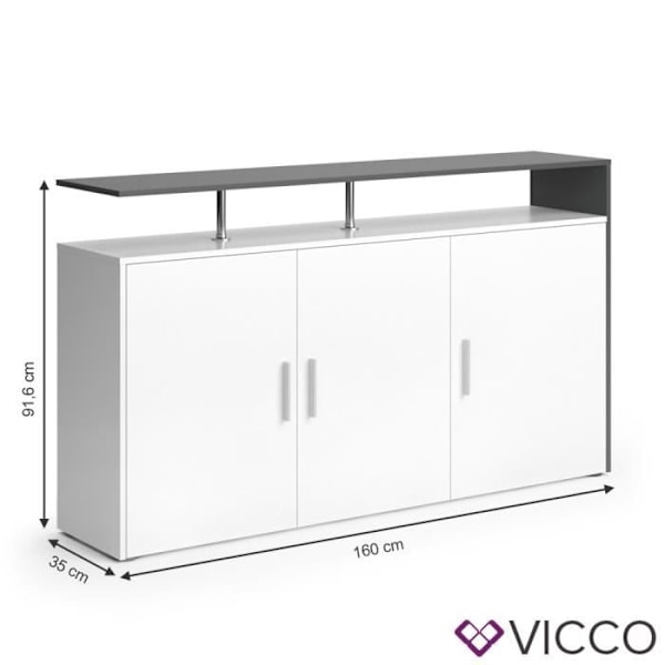 VICCO Sideboard AMATO byrå antracitvit TV-skåp TV-skåp