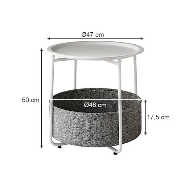 Liva soffbord, 47x50cm, Vit, Vicco Vit