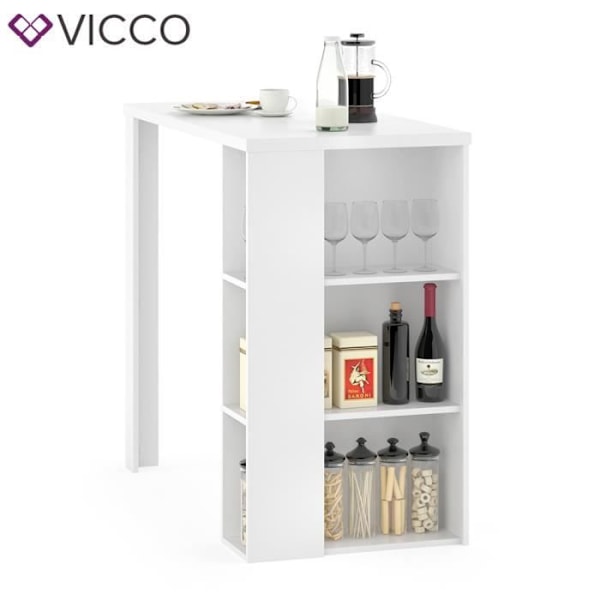 VICCO barbord NOEL barbord vita förvaringsfack 120 x 105,6 x 60 cm