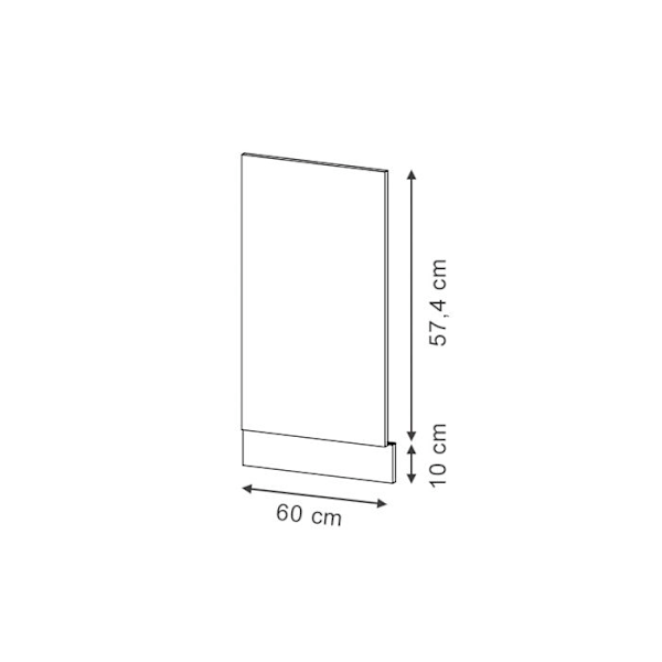 Facade Fame-Linie, 60cm, PT Antracit, Sort stribet, Stærk eg i guld, Vicco Randig svart, gyllene ek