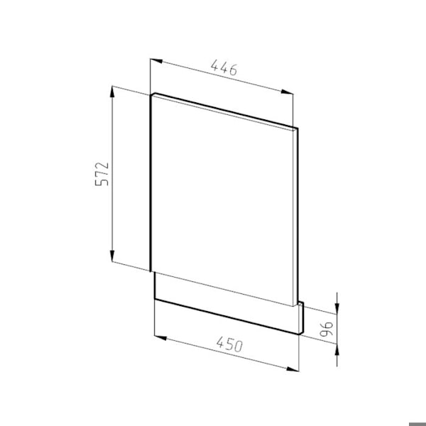 Vicco julkisivu R-Line, valkoinen korkeakiilto, 45 cm, PT tammi Vit Högglans, Antracit