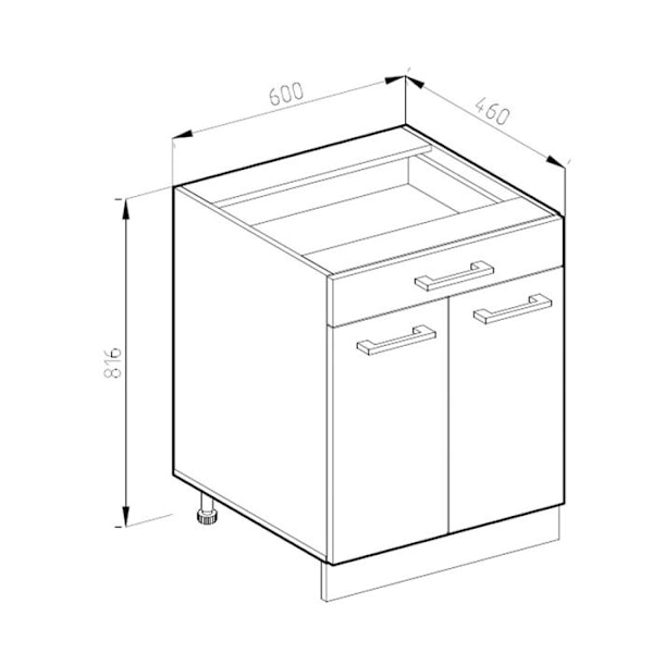 Vicco køkkenmøbel R-Line, Rød, 80 cm, PA Antracit Röd, antracit