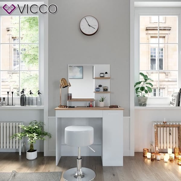 VICCO sminkbord Julia White Sonoma med pall