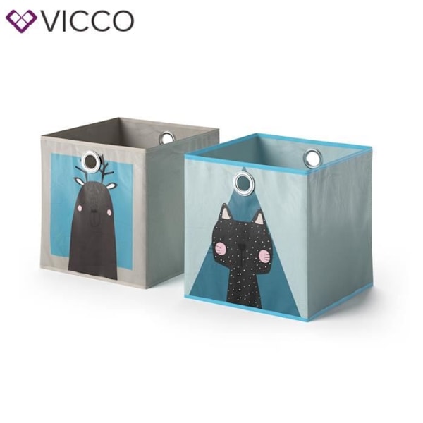 VICCO sarja 2 taittolaatikkoa 30x30 cm taitettava laatikko lasten säilytyslaatikko korihylly 4251421933439