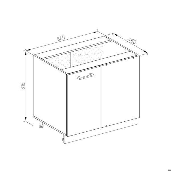 Vicco R-Line hörnenhet, antracit Högblank, 86 cm utan bänkskiva Antracit Högglans, gyllene ek