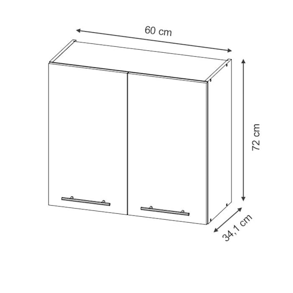 Køkkenelement Fame-Line, 60cm, Egspanel, Hvid, Vicco Ekpanel, Vit