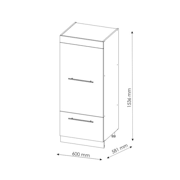 mikroovnskap Fame-Line, 60 cm, Hvid højglans, Vicco Högblank vit, gyllene ek