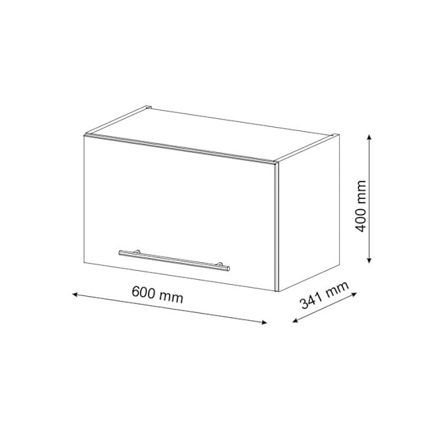 køkkenoverskab Fame-Line, 60 cm Flad, Bordeaux Rød Højglans, Vicco