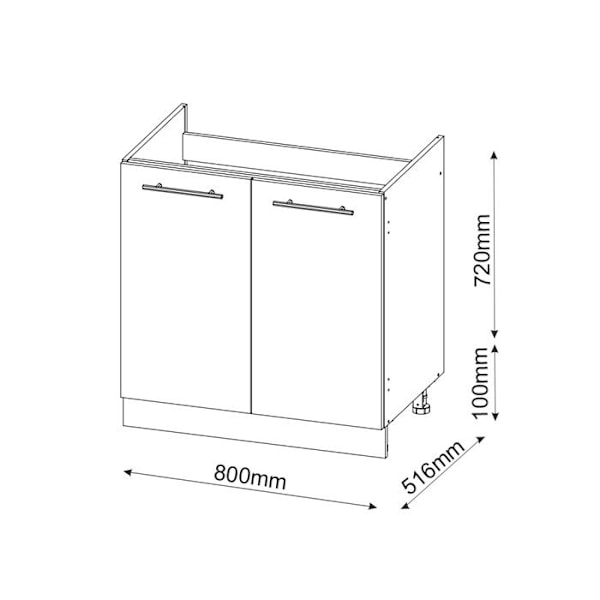 Vicco lavtskab under vask Fame-Line, Anthracite-guld, 80 cm, PA Marmor Antracit-guld, Vit