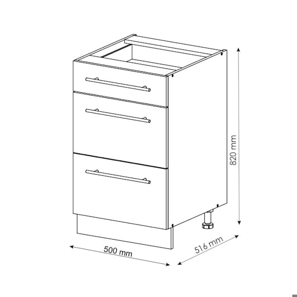 Vicco Fame-Line badrumsförvaring, antracit, 50 x 81,6 cm utan bänkskiva Träkol, vit