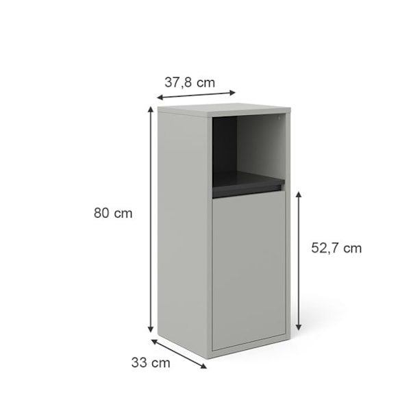 Vicco Viola badrumsförvaring, Grå, 37,8 x 80 cm Kolgrå