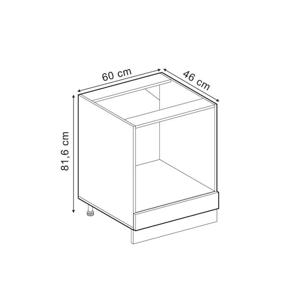 R-Line universell basenhet, 60 cm med stor nisch, med bänkskiva, blågrå, Vicco Blågrå, Vit