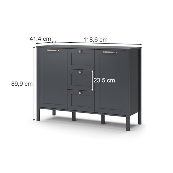 Vicco lipasto laatikoilla Ewan, antrasiitti, 118,6 x 89,9 cm Antracit