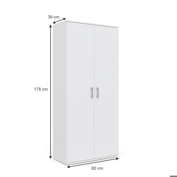 Vicco skoskab Torge, Hvid, 80 x 178 cm hvid