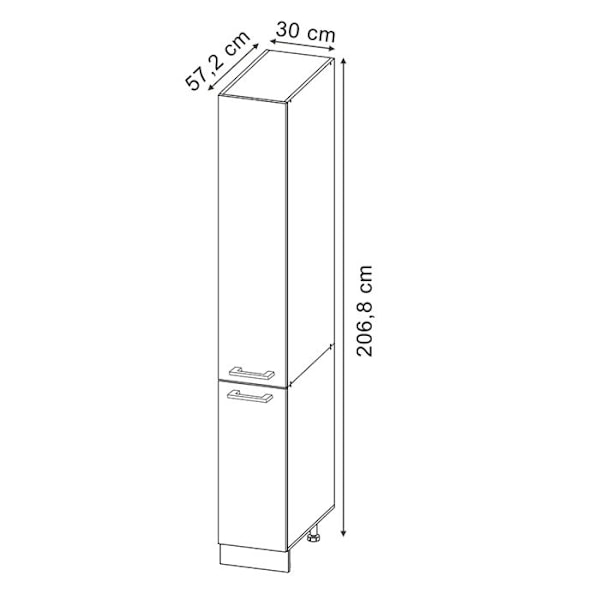 Køkken højskab R-Line, 30 cm, Sonoma, Guld ege træ, Vicco Sonoma, Guldiger ek