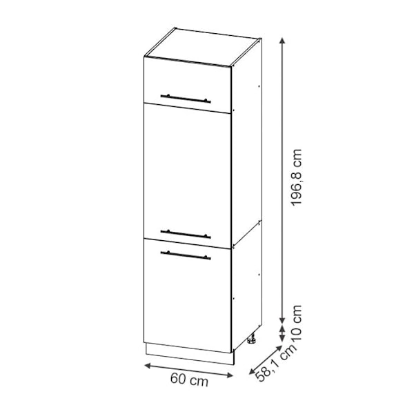 Fame-Line kylskåp, 60cm, ekpanel, gyllene ek, Vicco Ekpanel, gyllene styrka ek