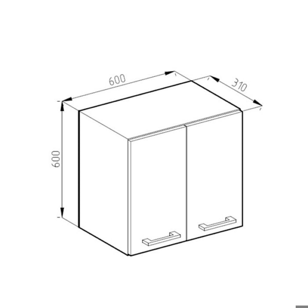 VICCO R-Line High Cabinet Kiiltävä Valkoinen 60 cm Vit Högglans, Vit